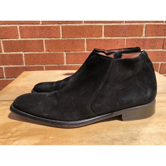 SOULIER Black Suede Ankle zipper BootsMen Size US 11-EUR 44